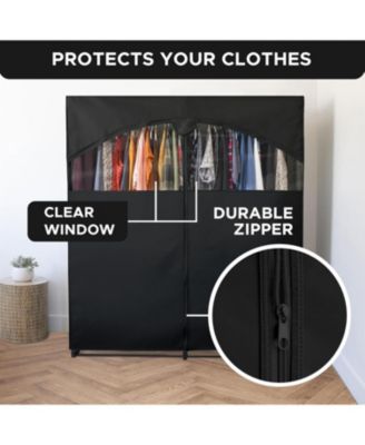Portable Wardrobe Closet with Hanging Rod