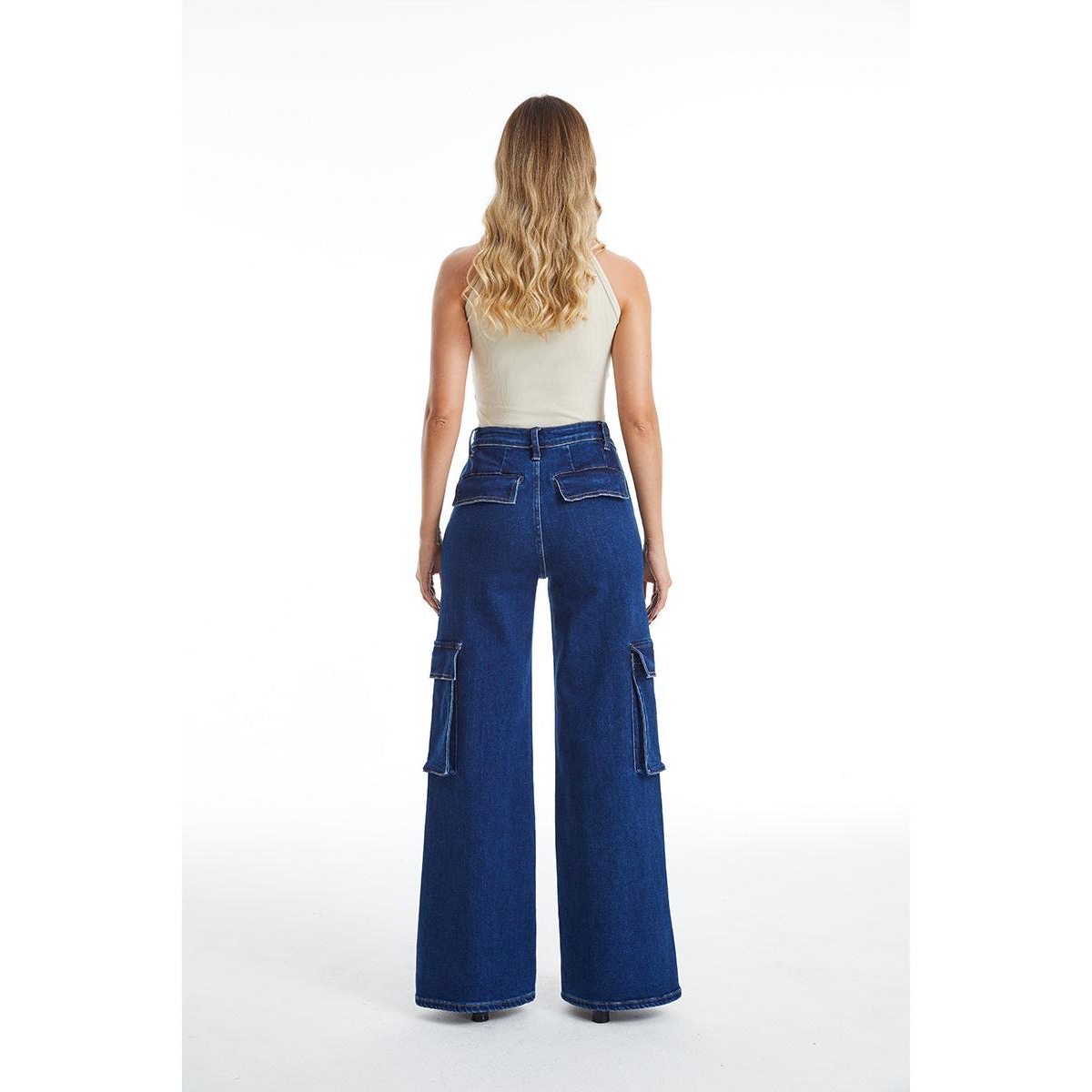 BAYEAS WOMEN'S HIGH RISE WIDE LEG FLARE JEANS 