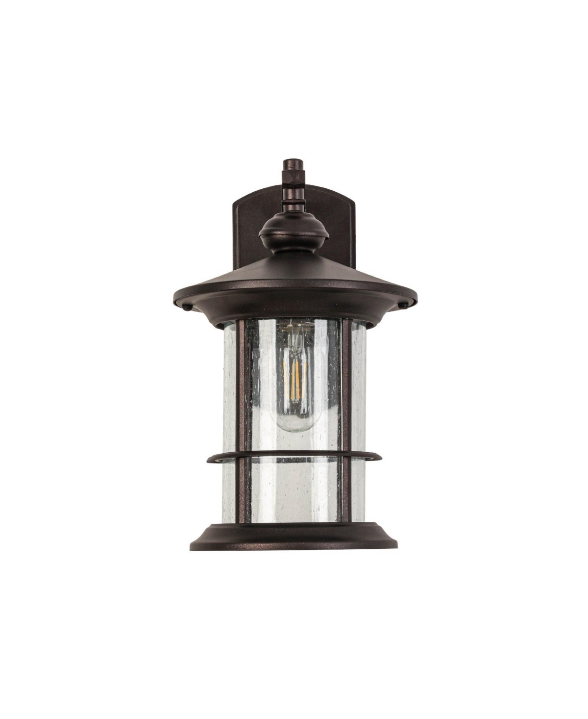1-Light Black Outdoor Wall Sconce (1-Pack) - Brown