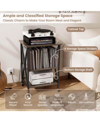 1 PC Metal Record Player Stand Holds Up to 121 Vinyl Records Vinyl Record Storage Table