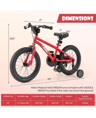 16-Inch Kids' Bike with Handbrake, Coaster Brake, and Bell for Ages 4-7