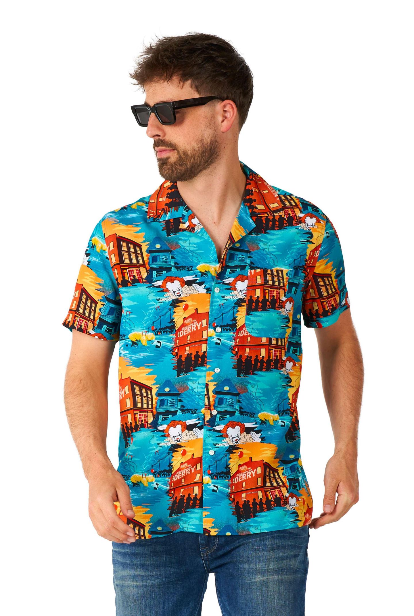 Мужская рубашка OppoSuits Official IT Hawaii Shirt - Halloween Themed Party Shirt - Short Sleeve - Multicolor, цвет: Miscellaneous — фото 1