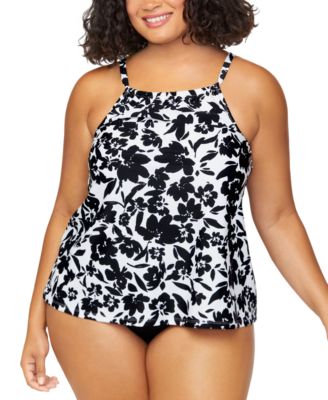 Plus Size Cali Printed Tankini Plus Size Solid Bikini Briefs Exclusively At Macys