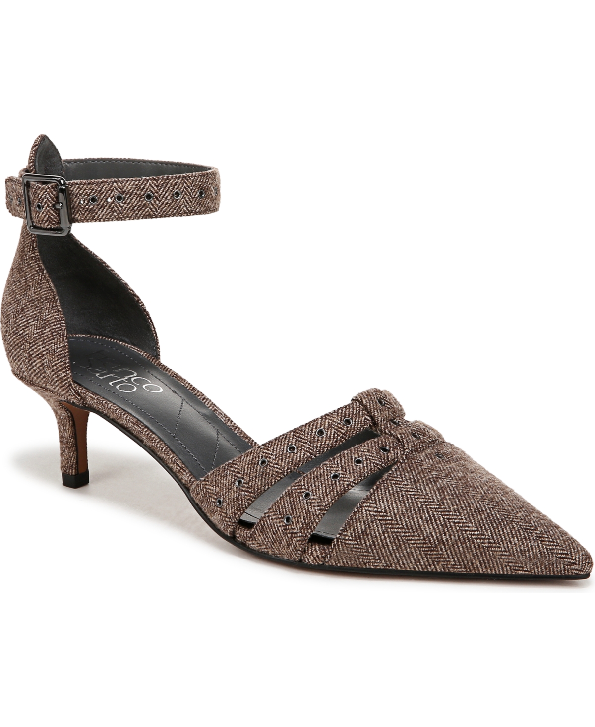 Women's Kehlani D'Orsay Pointed Toe Pumps - Brown Herringbone Fabric