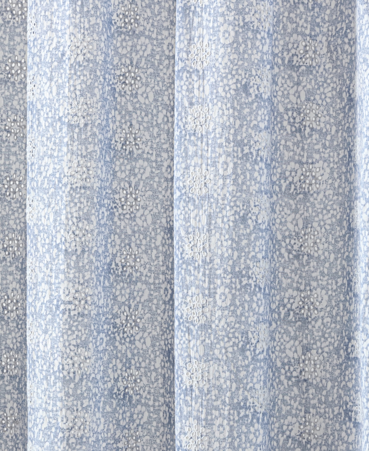 Peri Home Ikat Eyelet Cotton Shower Curtain, 72" X 72" In Blue