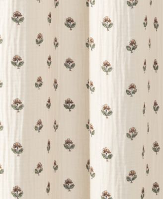 Block Print Gauze Cotton Shower Curtain, 72" x 72"