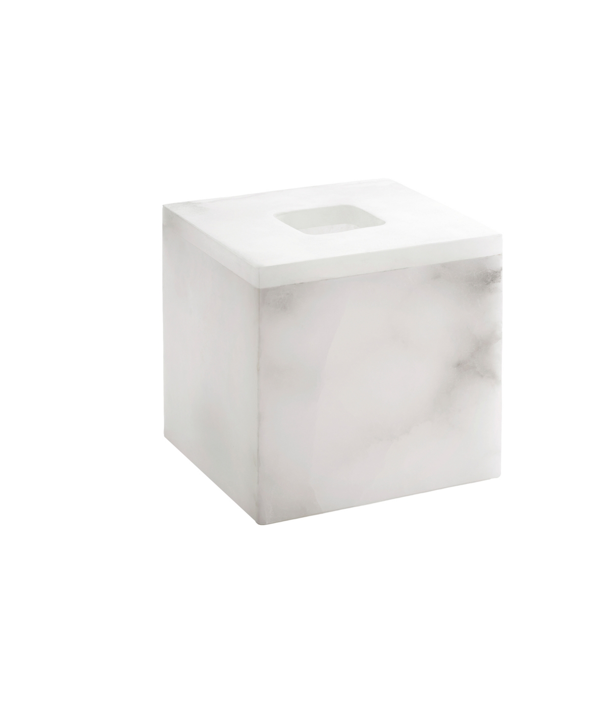 Cassadecor Corden Alabaster Tissue Box Cover In White