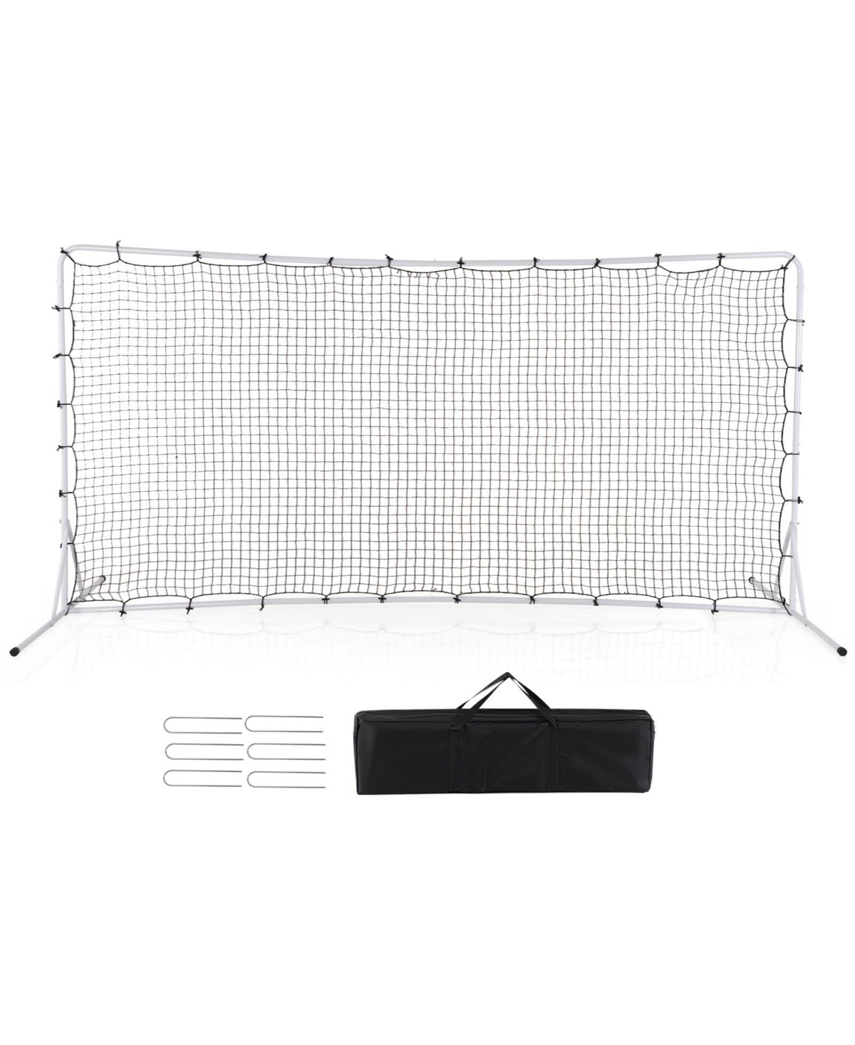 12 x 6 Feet Soccer Rebounder Net with All Weather Net - White