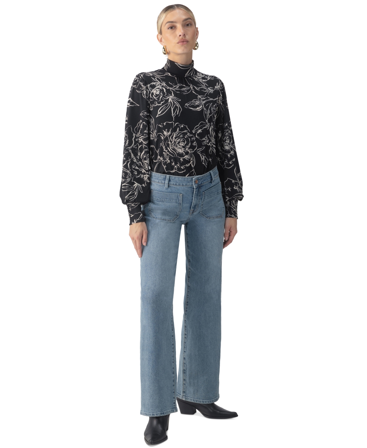 Sanctuary Women's On The Spot Mock Neck Blouse