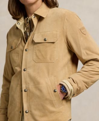 Men's Reversible Suede-Taffeta Shirt Jacket