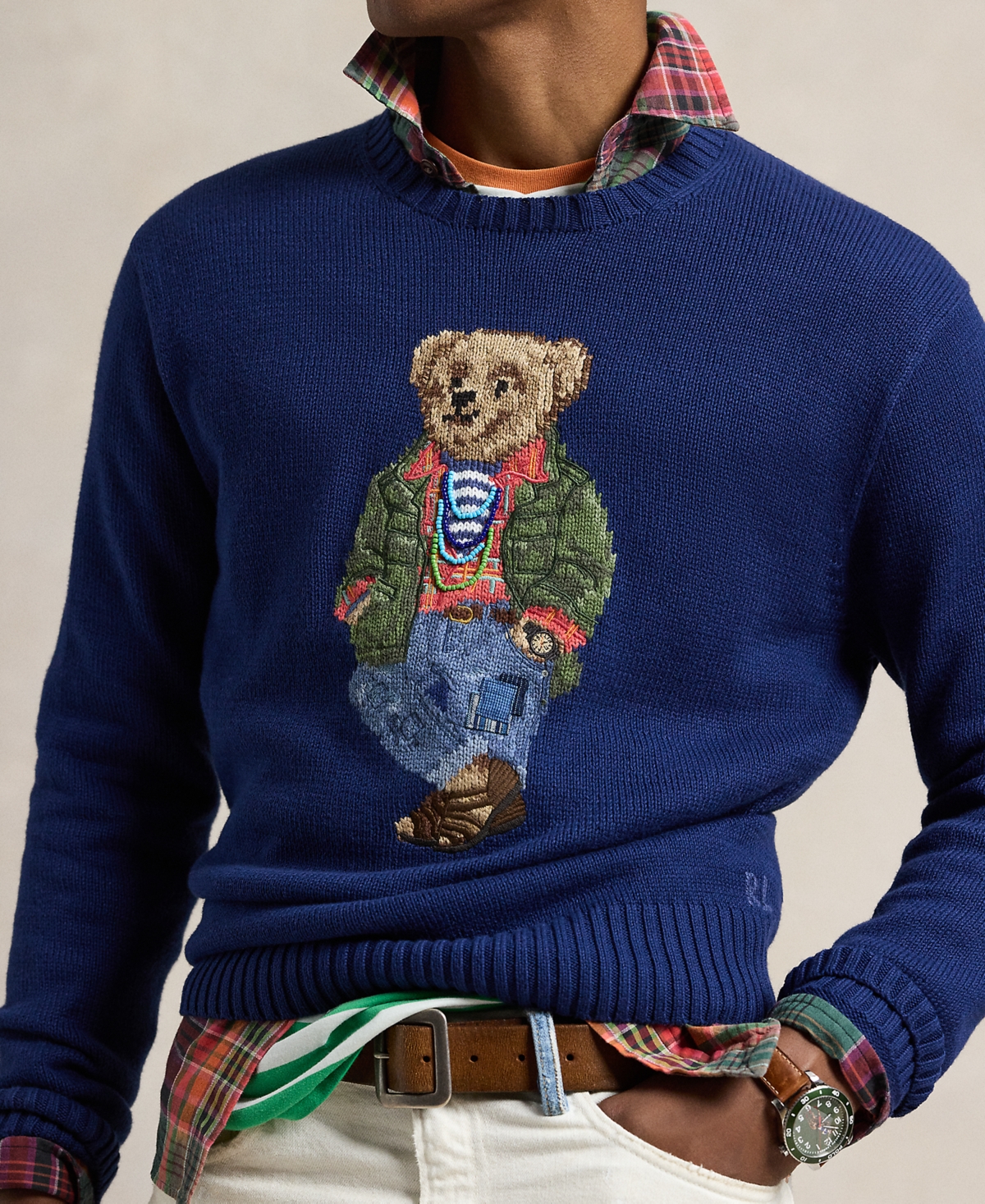 Polo Ralph Lauren Men's Polo Bear Cotton Sweater - Cr24 Freshwater Tahiti Bear