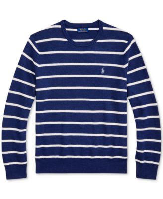 Polo Ralph Lauren Men's Striped Mesh-Knit Cotton Sweater