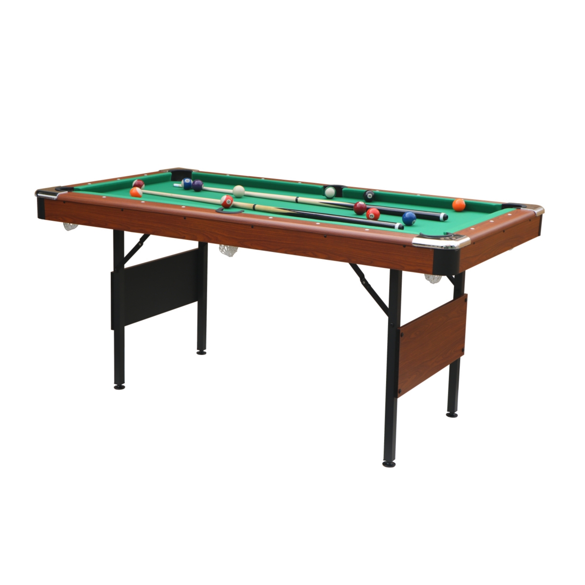 Streamdale Furniture 5.5 Ft Billiard Table withVelvet Cloth and Accessory Set - Green