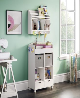 Book Nook Collection Kids Wall Shelf with Cubbies and Bookrack
