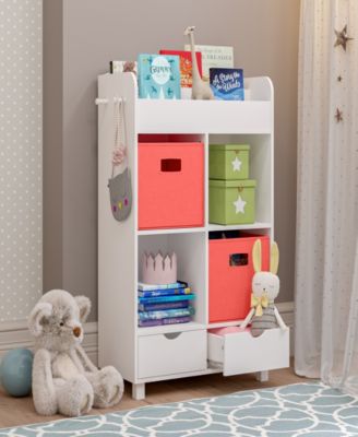 Book Nook Collection Kids Cubby Storage Cabinet with Bookrack