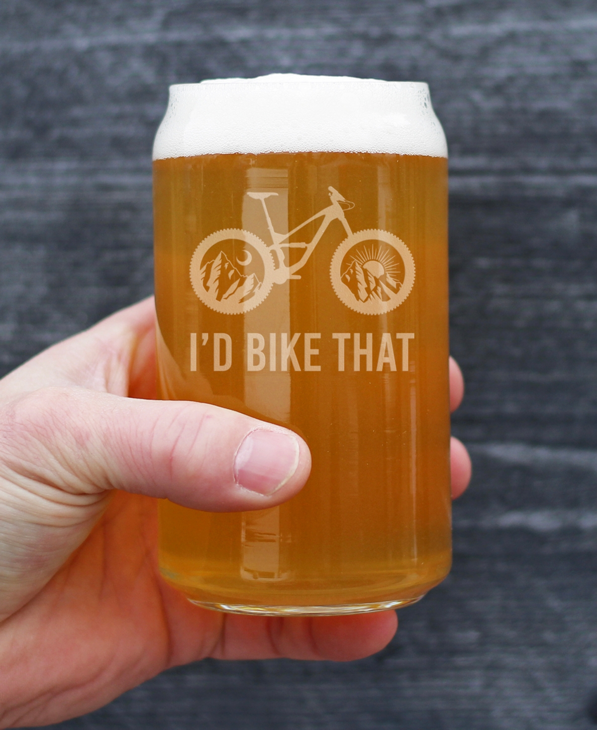 Bevvee I'd Bike That Beer Can Pint Glass In Clear