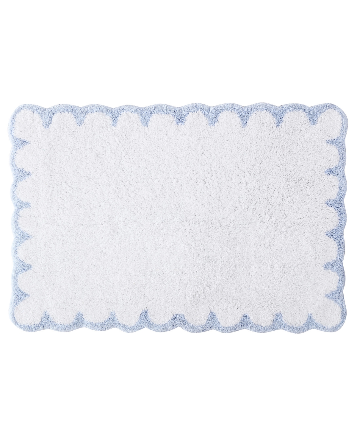 Peri Home Scallop Cotton Bath Rug, 30" X 20" In Blue