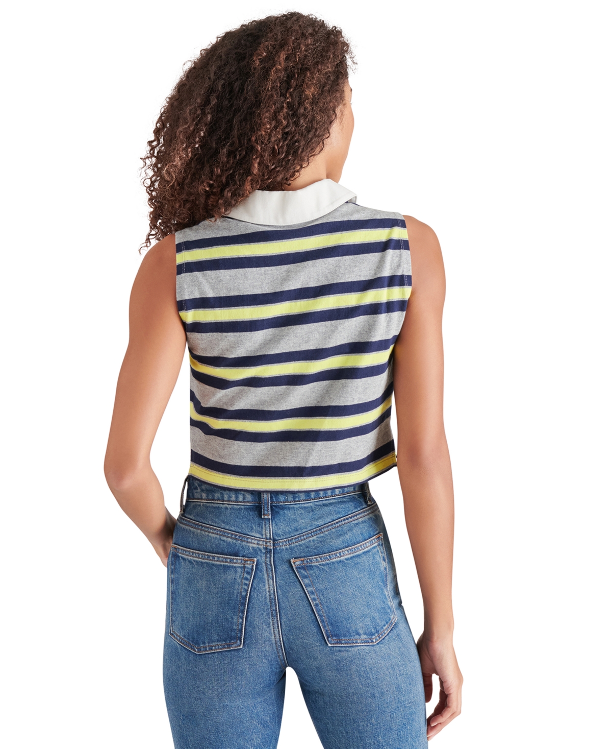 Steve Madden Women's Ryland Cropped Rugby Top In Grey Heather