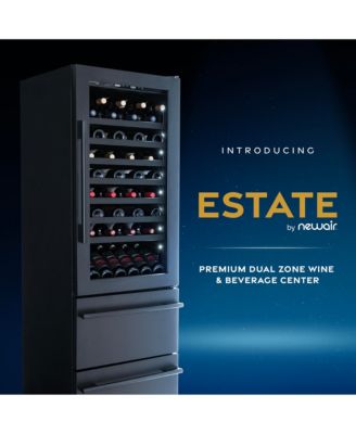 ESTATE 24" Dual Zone Wine & Beverage Fridge – 175 Can Capacity, Black Stainless Steel, Built-In Drawer Cooler with Full Extension Shelves