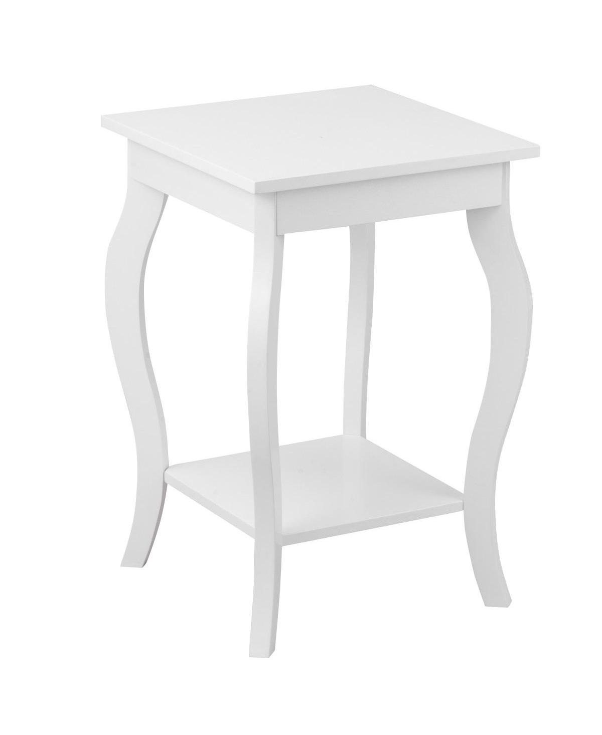 Gymax Accent Side Table Sofa End Table Nigh stand Coffee Table w/ Storage Shelf- White