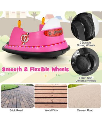 12V Kids' Electric Bumper Car with Flashing Lights for Toddlers