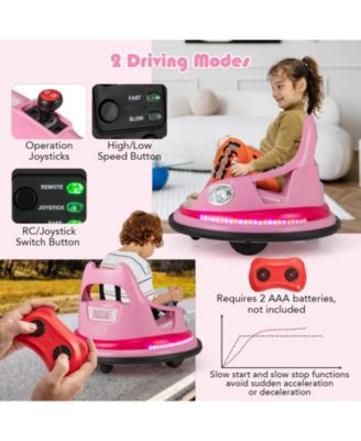 12V Kids Ride-On Bumper Car with Remote Control and Dual Joysticks