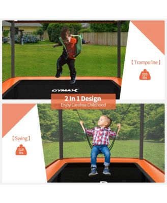 6FT Recreational Kids Trampoline W/Swing Safety Enclosure Indoor/Outdoor Orange