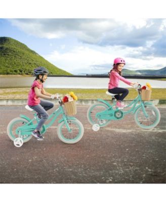 14 Inch Kids Bike Adjustable with Training Wheels for 3-5 Years Old