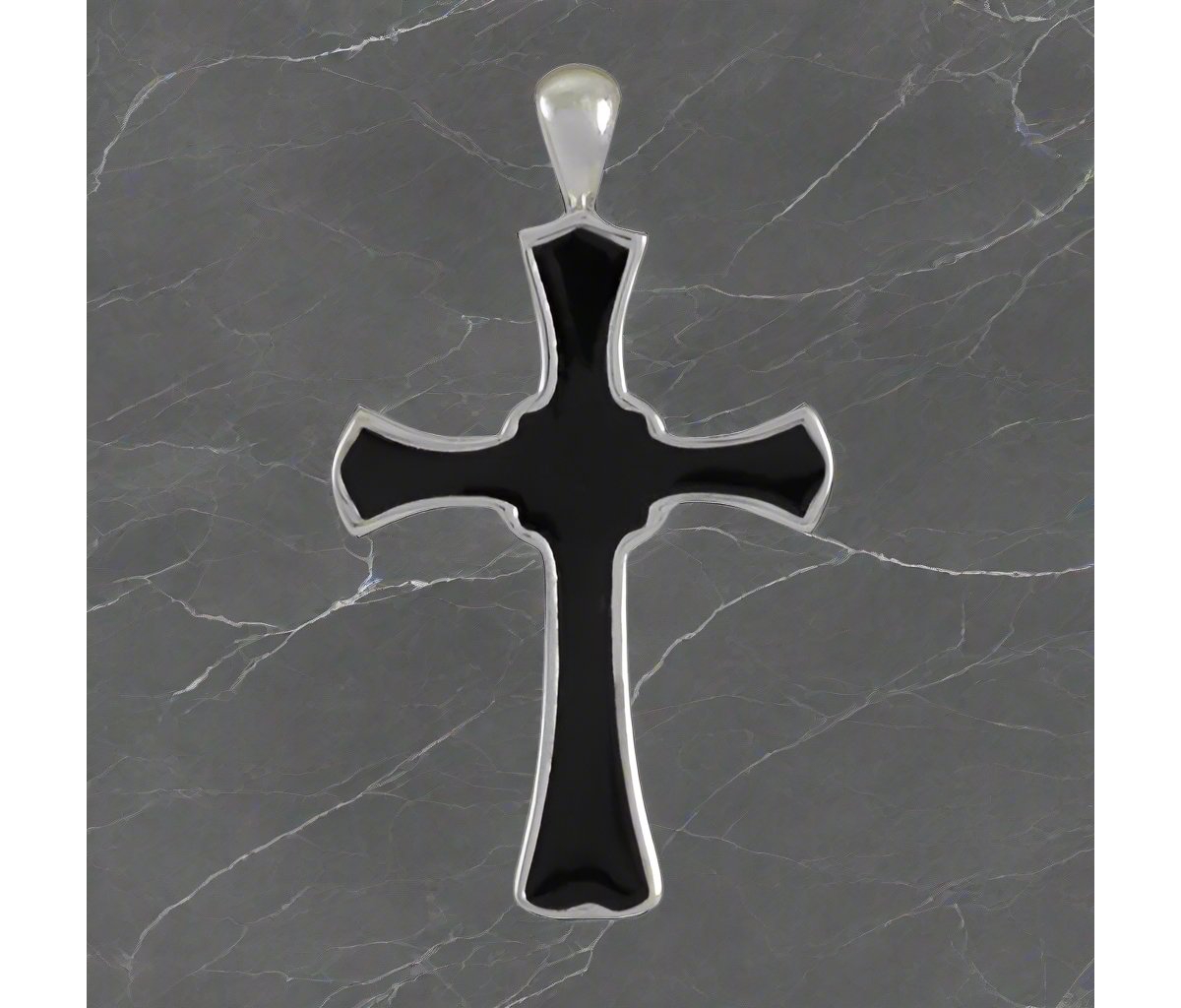Drs, Inc. SterlingBlack Cross Cremation Pendant with inch Necklace - Silver