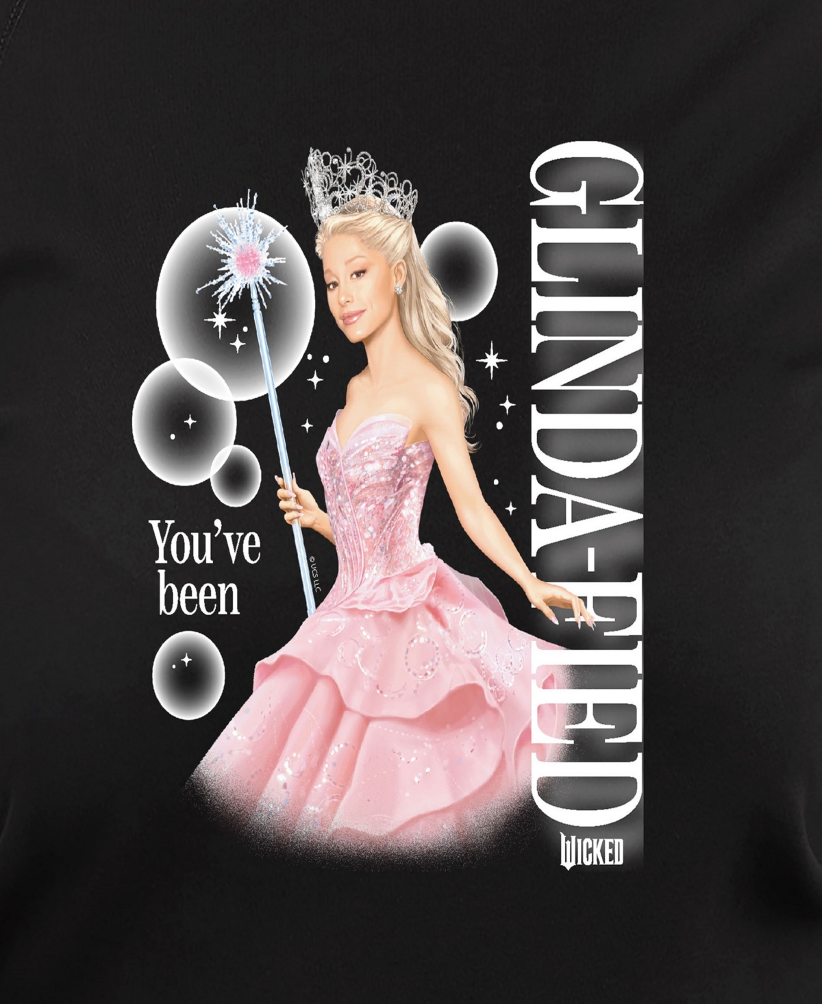 Hybrid Apparel Plus Size Wicked Glinda Graphic Pullover T-shirt In Black