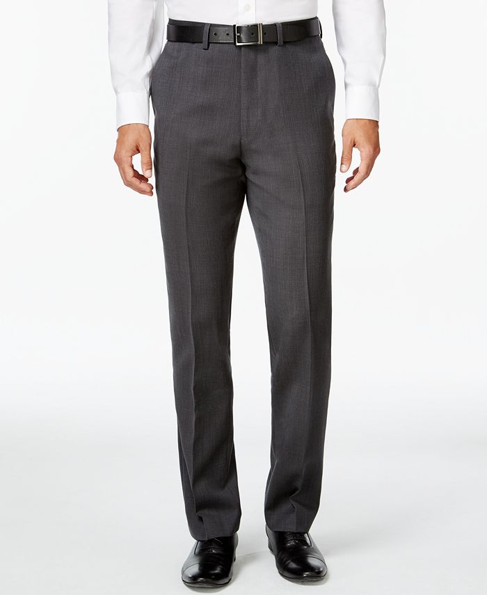 Ryan Seacrest Distinction Modern Fit Gray Birdseye Pants, Created for ...