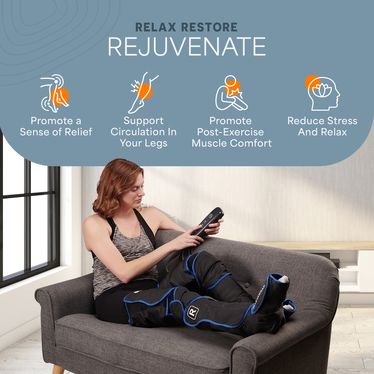 Lifepro Leg Massager with Heat, Circulation & Pain Relief - Compression Boots with 5 Modes & Extensions
