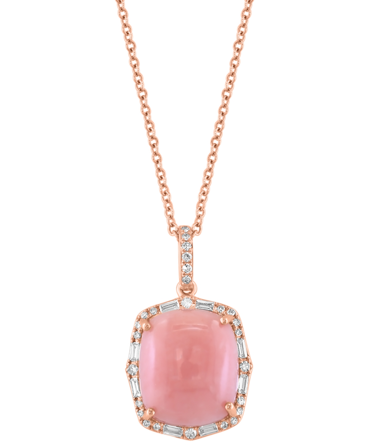 Effy Collection Effy Pink Opal (4-1/2 Ct. T.w.) & Diamond (1/5 Ct. T.w.) 18" Pendant Necklace In 14k Rose Gold In Pink Opal