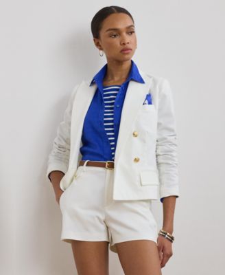 Lauren Ralph Lauren - Women's Double-Breasted Canvas Cropped Blazer