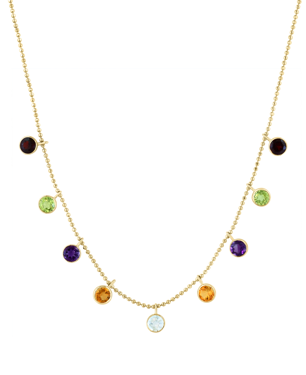 Effy Collection Effy Multi-gemstone (2-1/3 Ct. T.w.) Charm Statement Necklace In 14k Yellow Gold, 18" + 1" Extender In Multi Gemstone