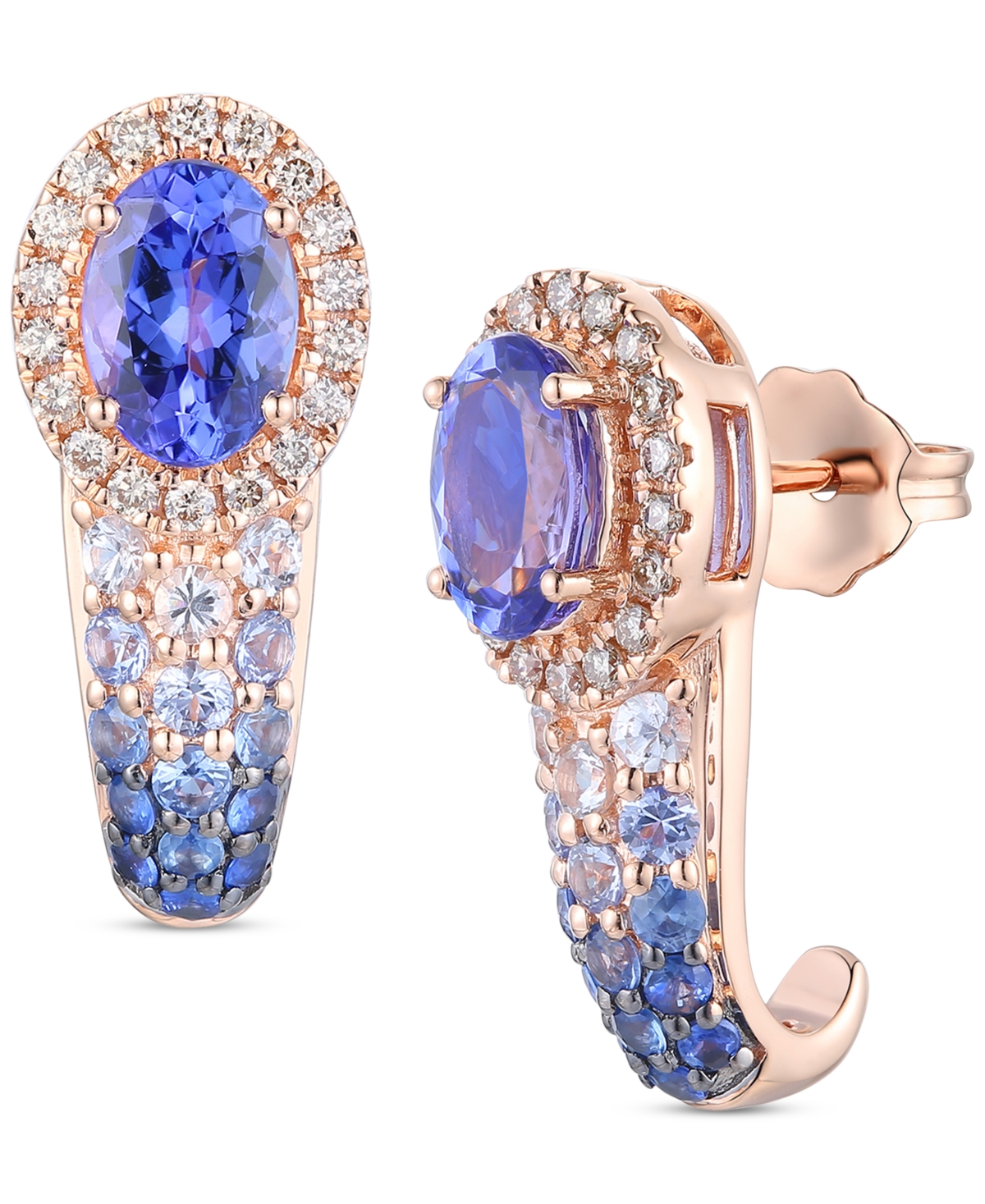 Le Vian Multi-gemstone (2-1/10 Ct. T.w.) & Nude Diamond (1/4 Ct. T.w.) Ombre Drop Earrings In 14k Rose Gold In Rose Gold