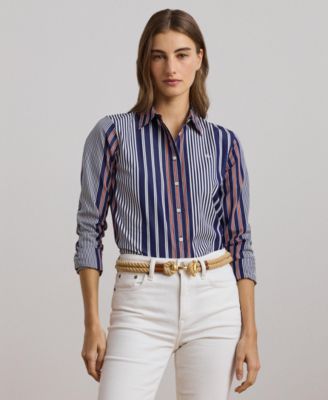 Lauren Ralph Lauren - Women's Classic-Fit Striped Broadcloth Shirt