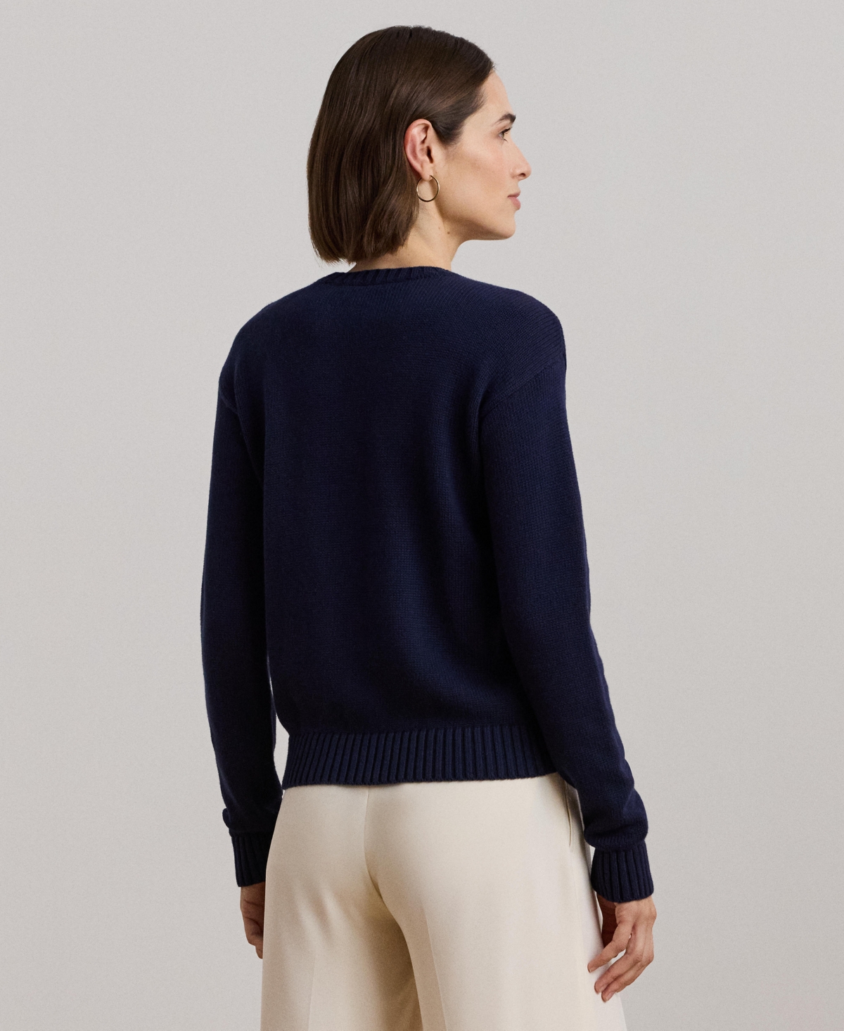 Lauren Ralph Lauren Women's Anchor-Logo Combed Cotton Sweater