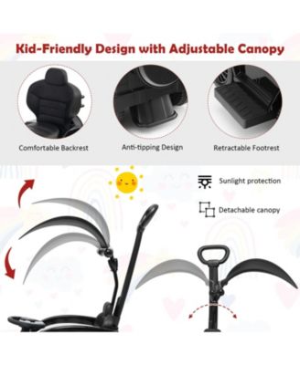 3-In-1 Kids Ride on Mercedes Benz G350 Push Car with Canopy