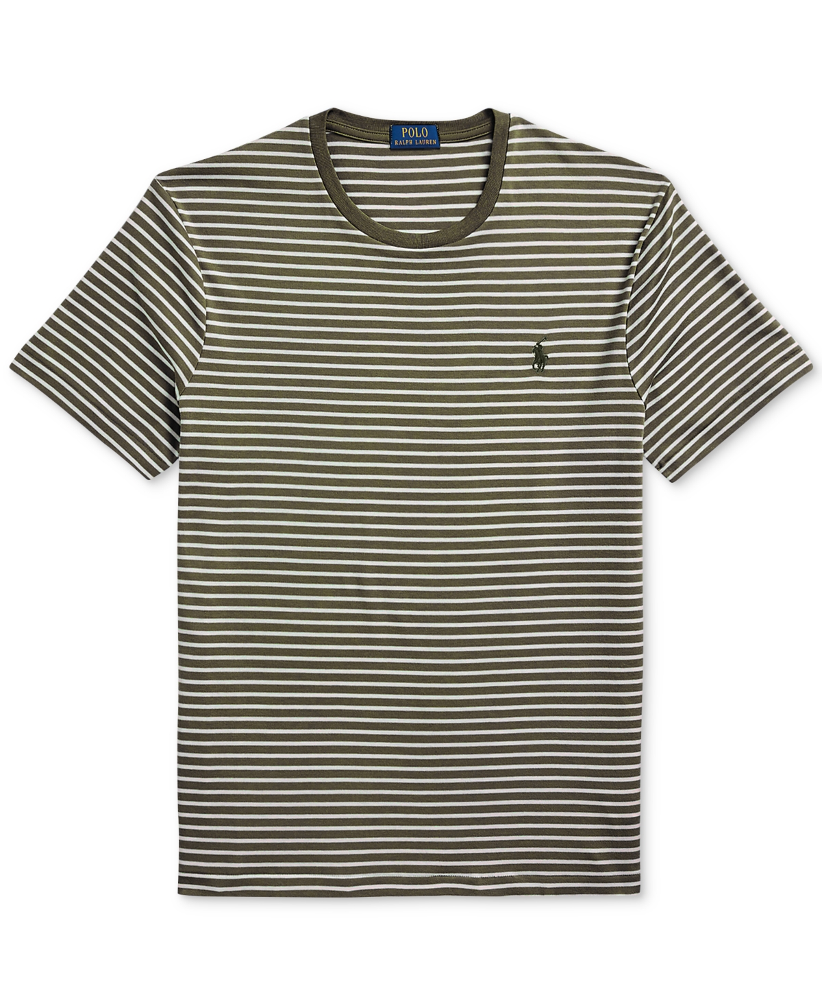 Polo Ralph Lauren Men's Classic-Fit Striped Jersey T-Shirt -white