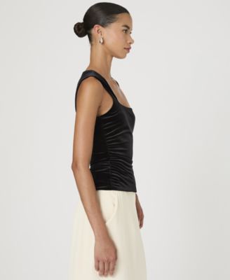 Women's Stretch-Velvet Corset Top