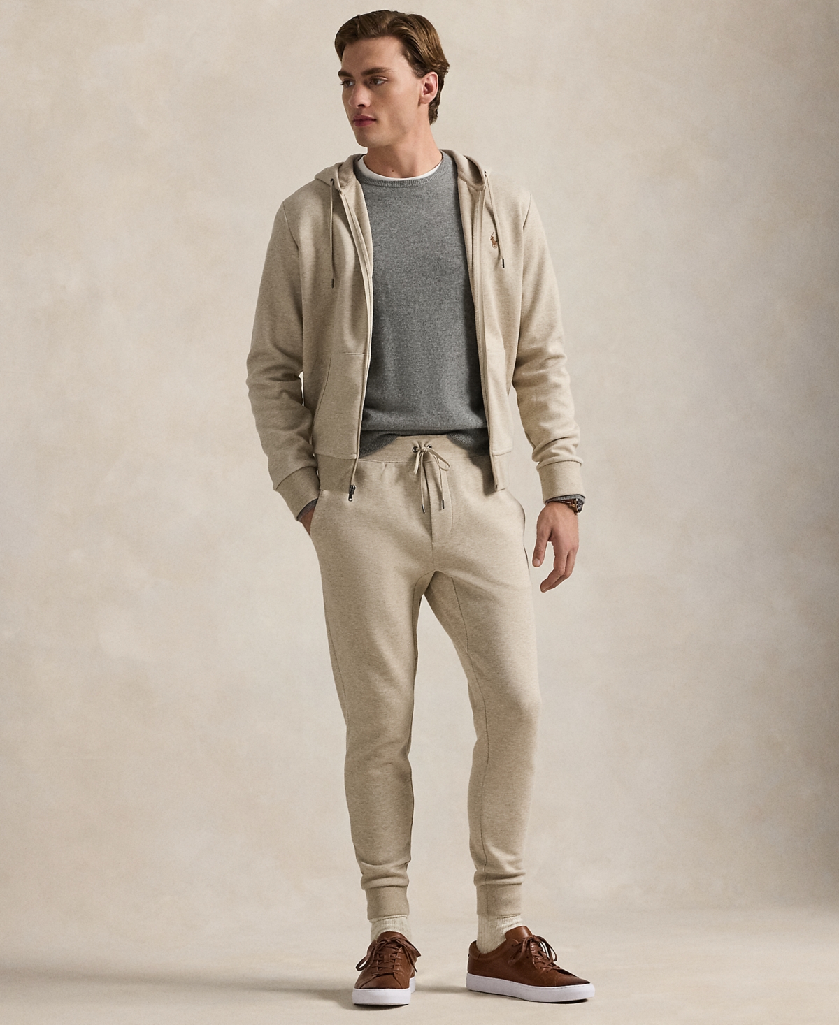 Polo Ralph Lauren Men's Double-knit Jogger Pants In Tuscan Beige Heather