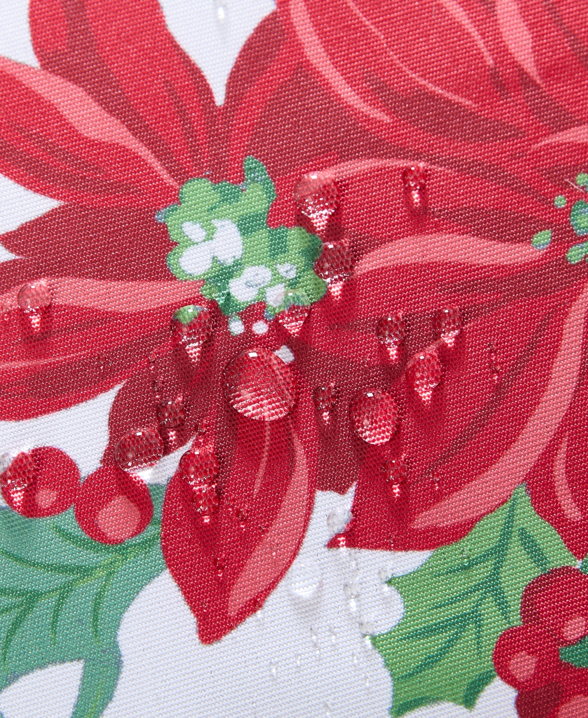 Laura Ashley Easy Care Holiday Tablecloth, 70" Round In Christmas Floral
