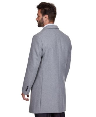 Men's Tailored Wool Blend Notch Collar Wool Blend Walker Car Coat
