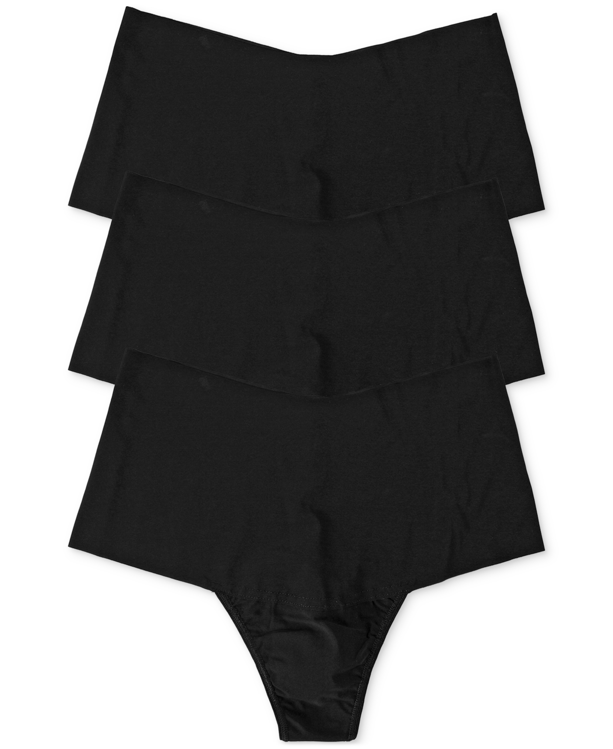 Hanky Panky Breathe Assorted 3-pack High Waist Thongs In Black