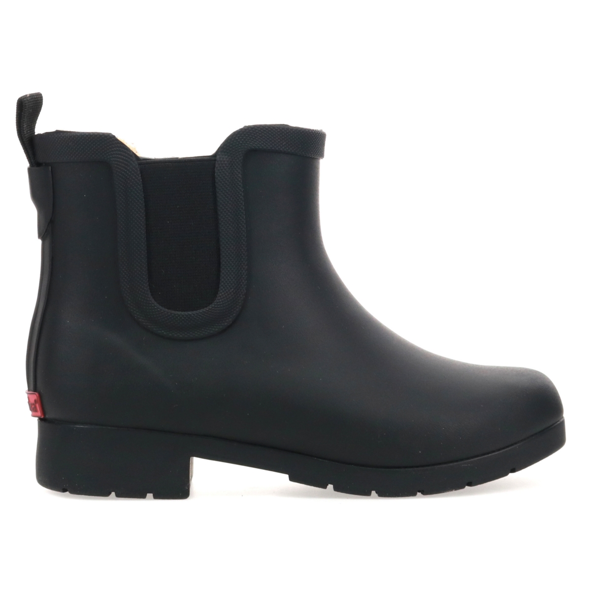 Womens Delridge Faux Fur Chelsea Rain Boot - Black
