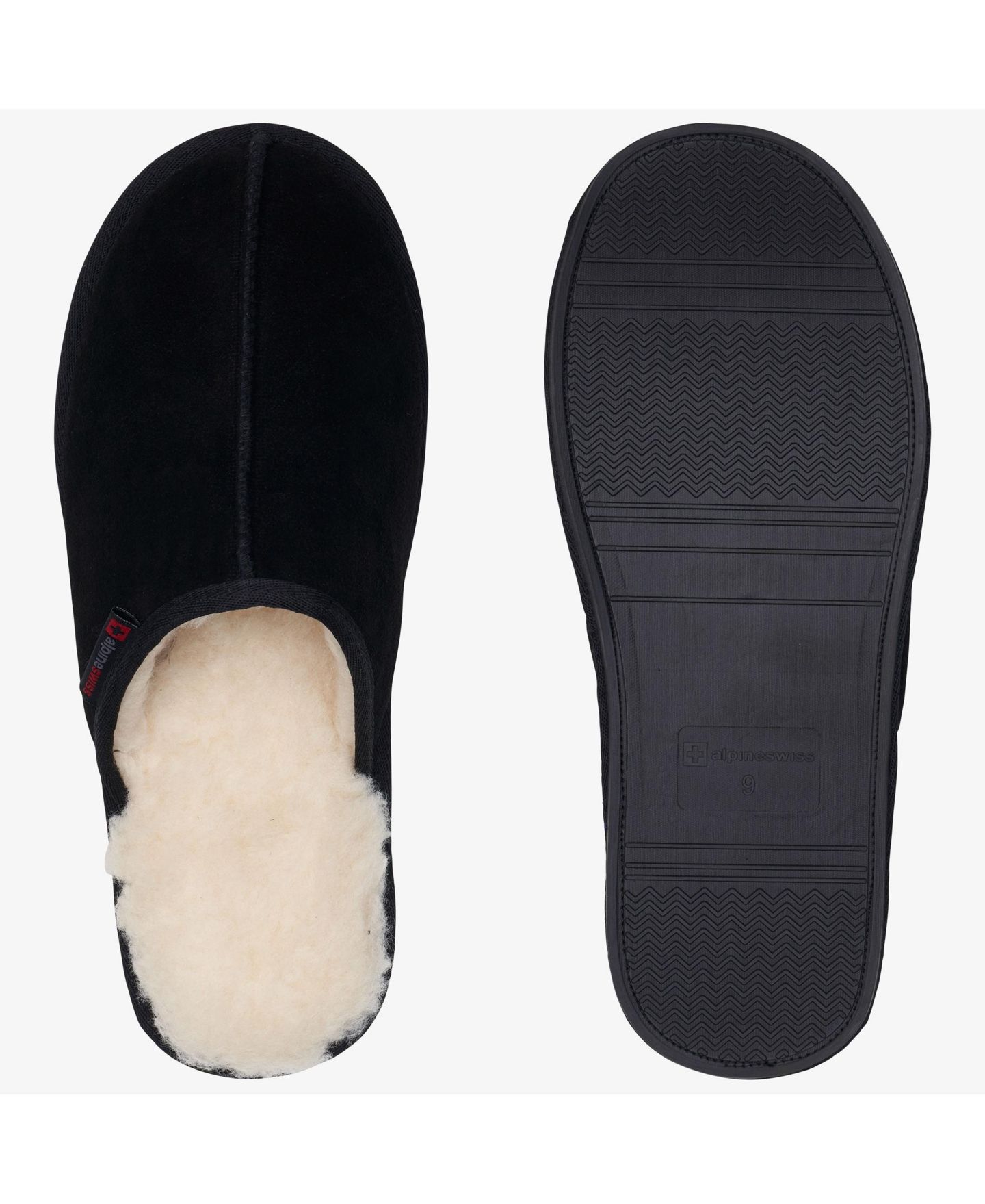 Мужские тапочки Alpine Swiss Microsuede Memory Foam Scuff Slippers Comfort Slip On, цвет: Чёрный — фото 4