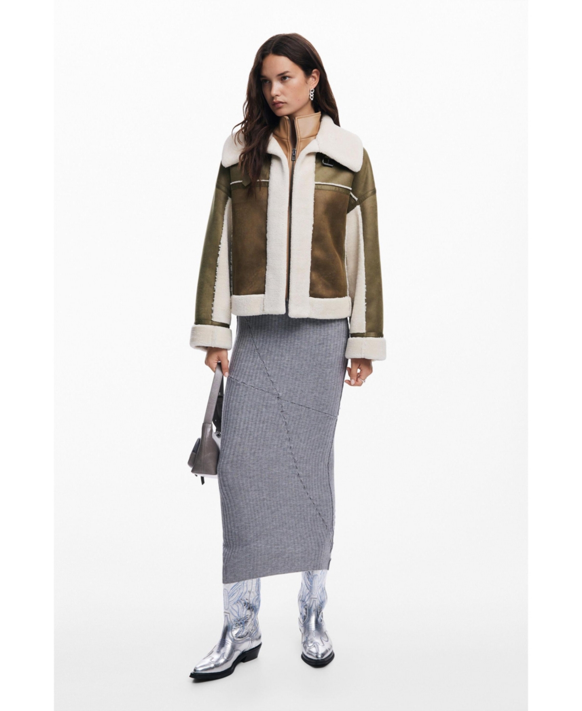 Desigual Women's Shearling biker jacket