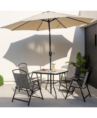Patio Dining Set for 4 with Umbrella Hole