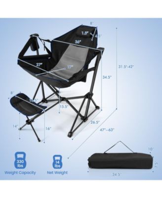 Hammock Camping Chair with Retractable Footrest and Carrying Bag